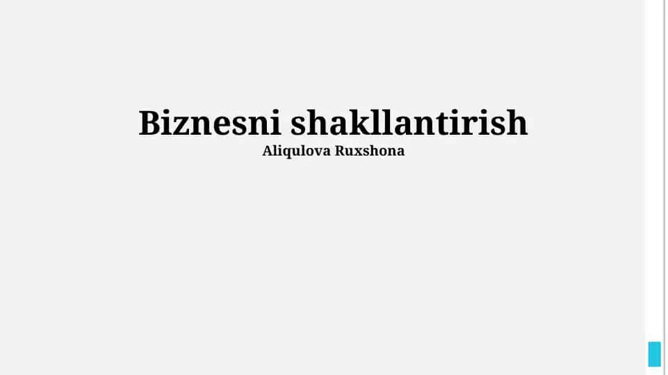Biznesni shakllantirish
