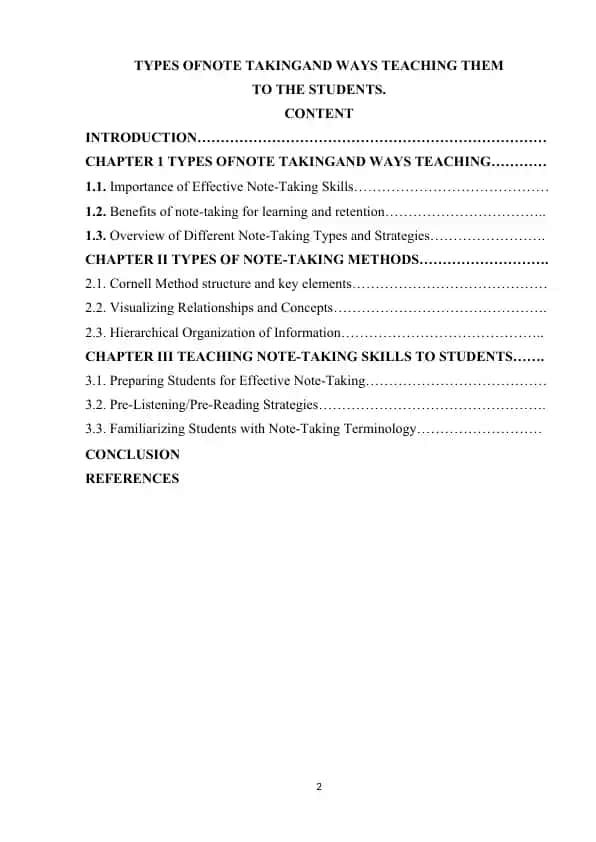 Types of Note Taking and Ways of Teaching Them to Students
