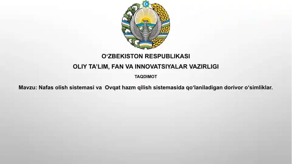 Nafasolish sifatida dorivor o'simliklar