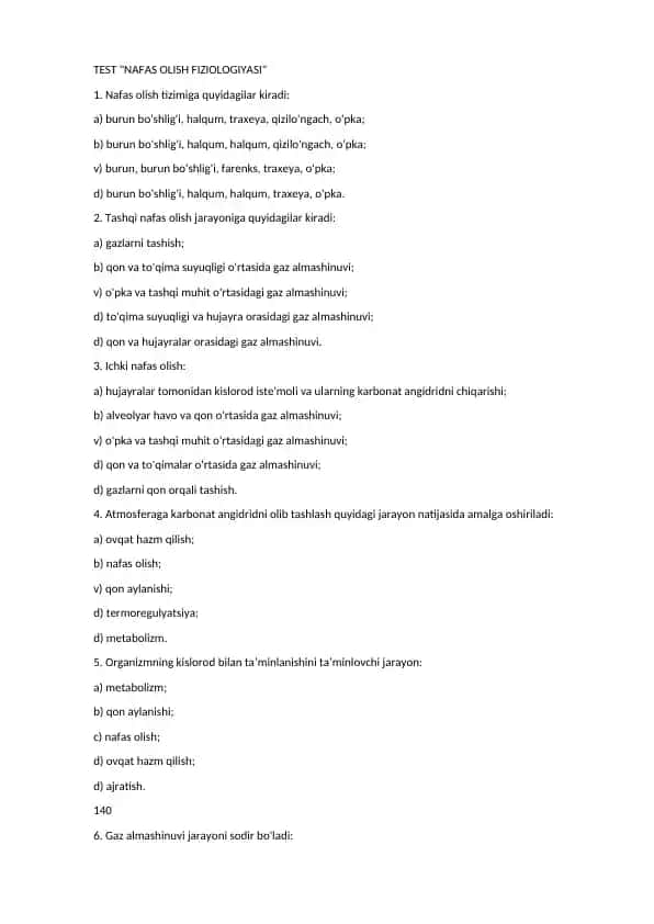 Nafas Olish Fiziologiyasi