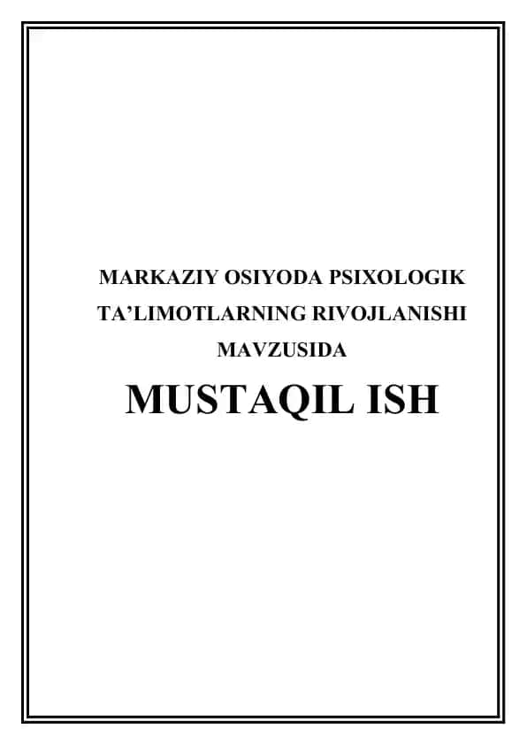 Markaziy Osiyoda Psixologik Ta’limotlarning Rivojlanishi