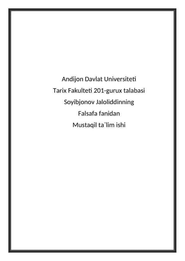 R.Dekartning bilish xaqidagi talimoti