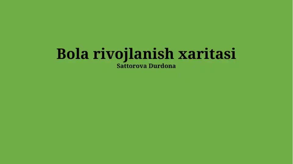Bola rivojlanish xaritasi