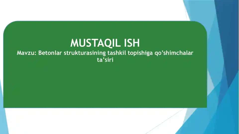Betonlar strukturasining tashkil topishiga qo‘shimchalar ta’siri