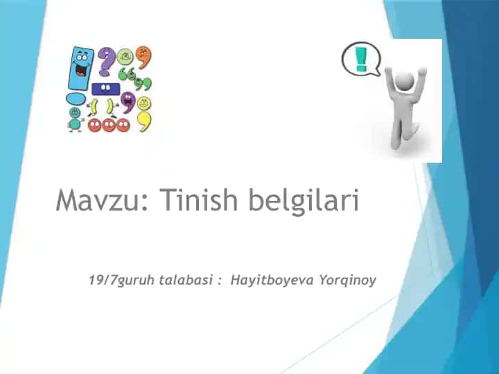 Tinish belgilari