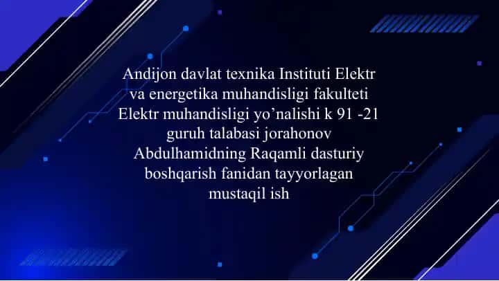 Raqamli boshqaruv tizimlari