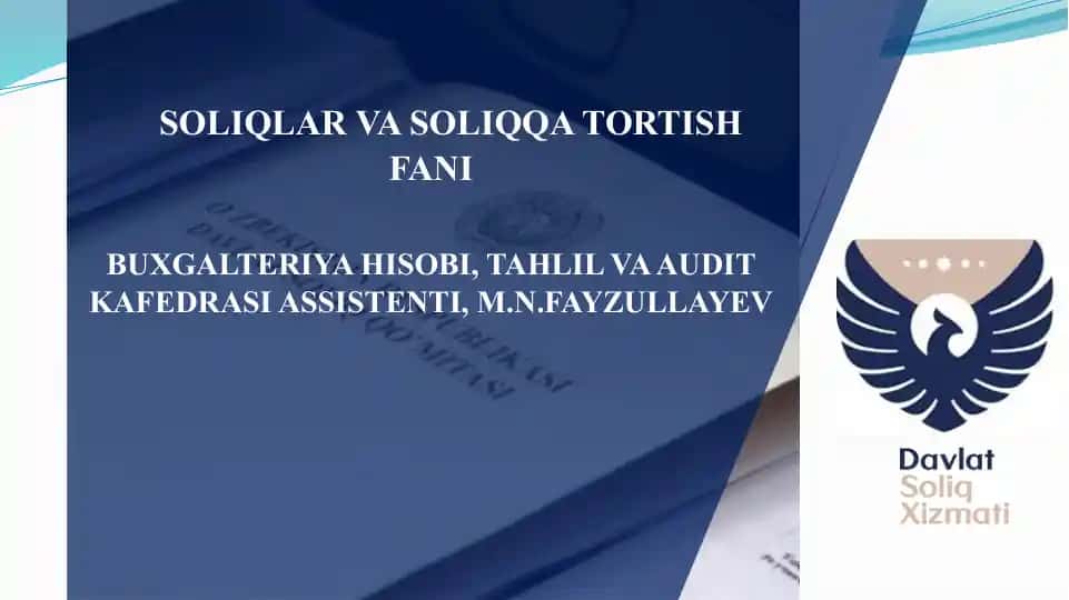 Soliqlar va soliqqa tortish
