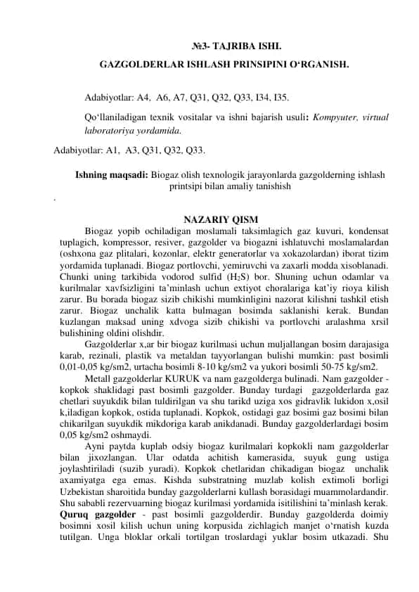 Gazgolderlar ishlash prinsipi