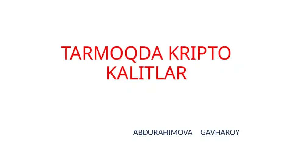 Kripto Kalitlar