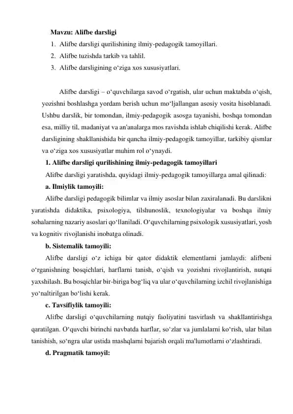 Alifbe darsligi