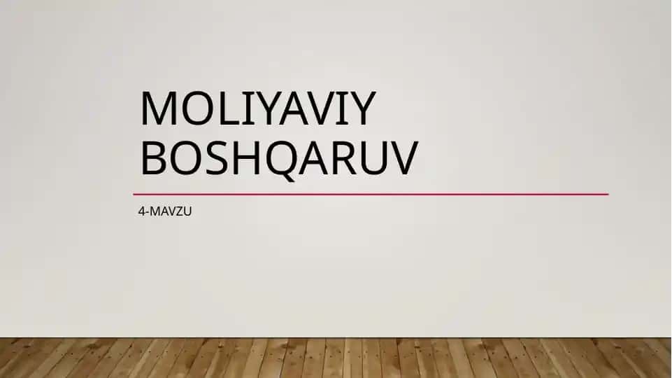 Moliyaviy boshqaruv