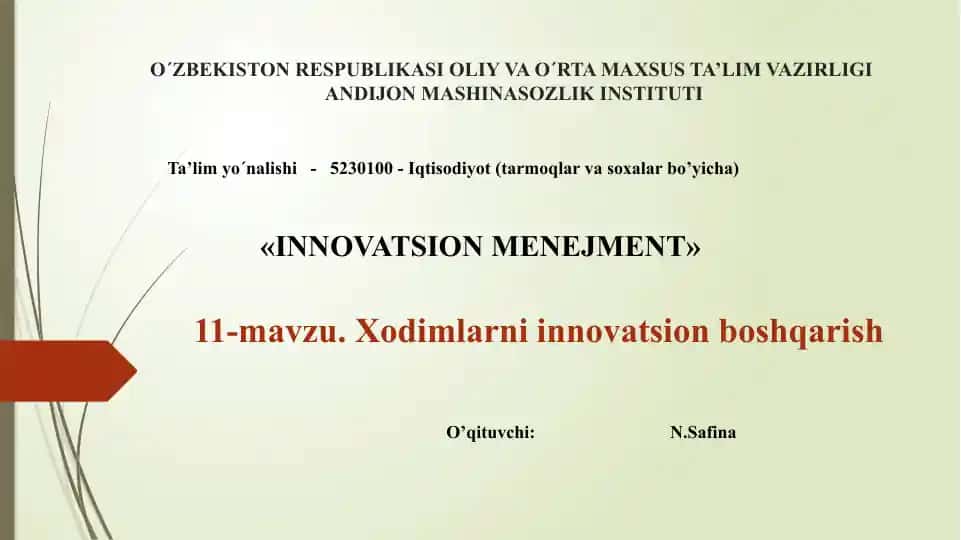 **INNOVATSION MENEJMENT**