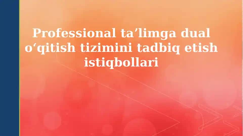 Dual ta'lim tizimi