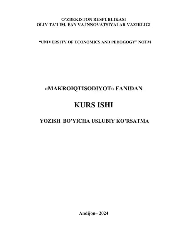 "MAKROIQTISODIYOT" FANIDAN KURS ISHI
