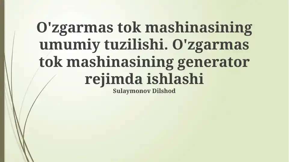 Doimiy tok mashinasi
