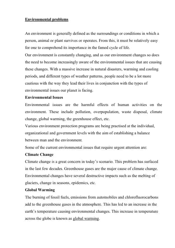 Environmental Problems