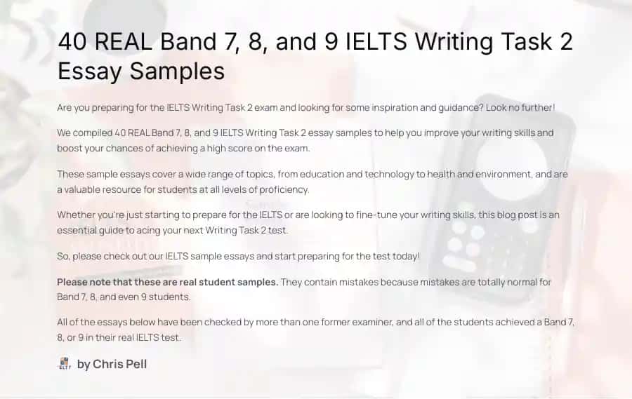 IELTS Writing Task 2 Essay Samples