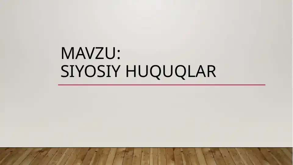 Siyosiy huquqlar