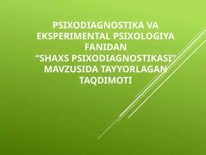 Shaxs Psixodiagnostikasi