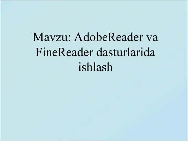 Adobe Acrobat Reader va FineReader