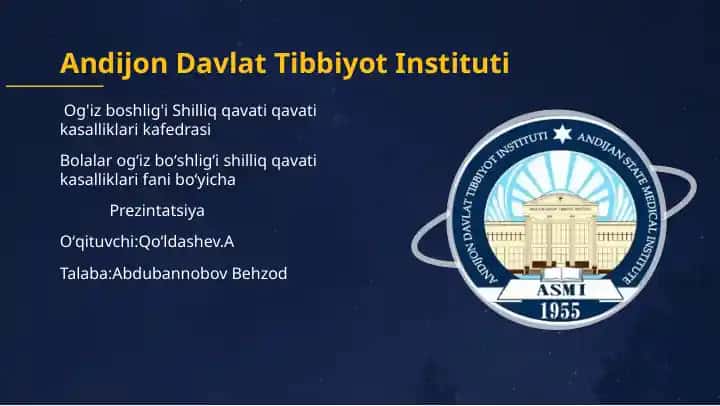 Bolalarda paradont to'qimasining anatomik tuzilishi va fiziologik xususiyatlari