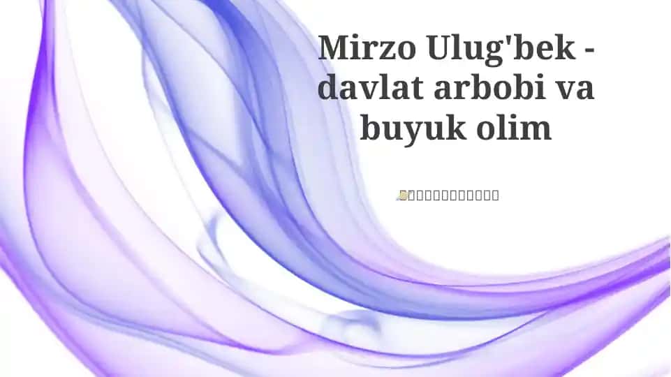 Mirzo Ulug'bek: Davlat Arbobı