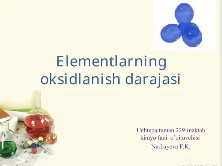 Elementlarning oksidlanish darajasi