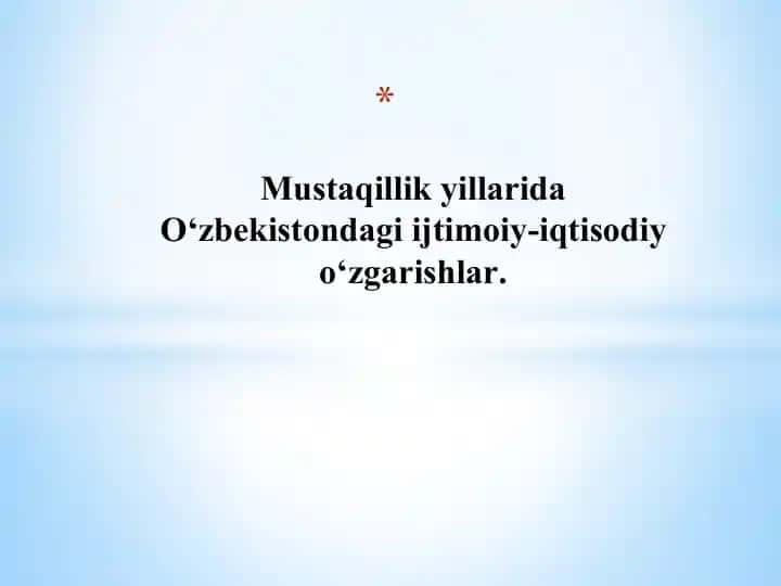 O'zbekiston iqtisodiyoti