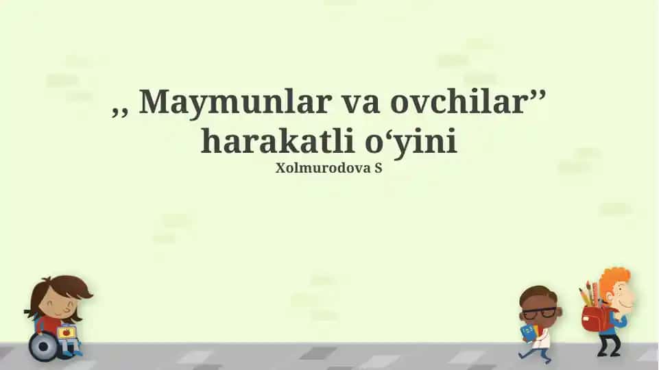 Maymunlar va Ovchilar Animatsion O'yini