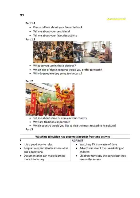 Speaking Practice Questions