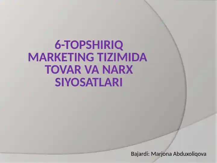 THE MARKETING MIX