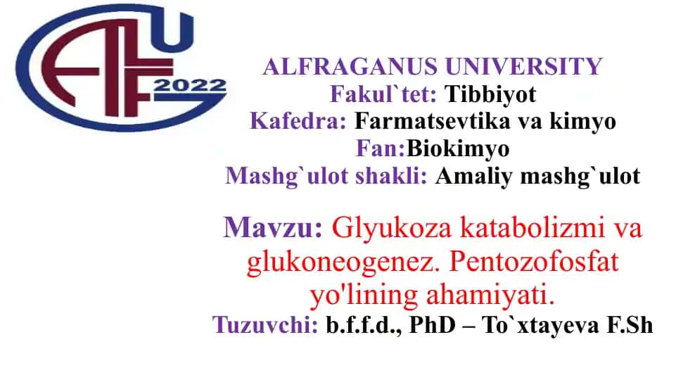 Glyukozakatabolizmi va glyukoneogenez
