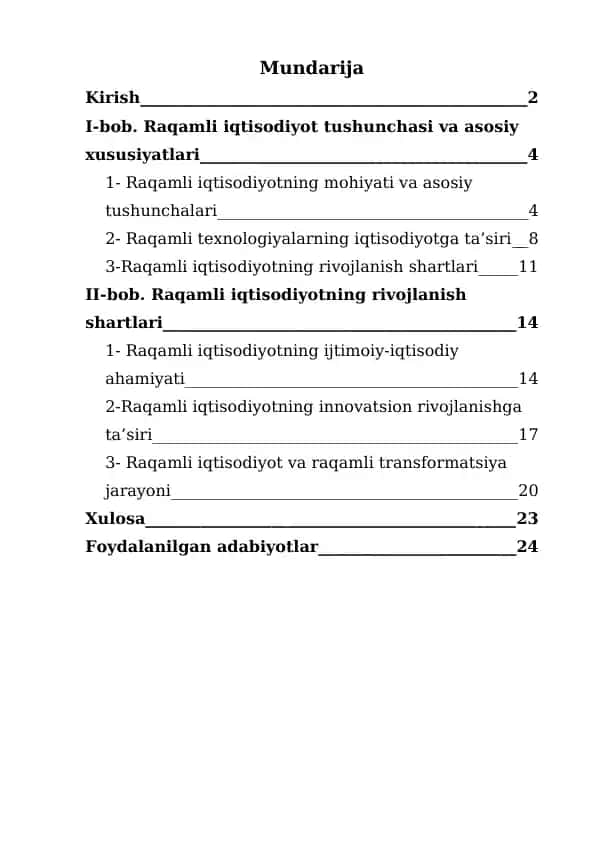 Raqamli iqtisodiyot
