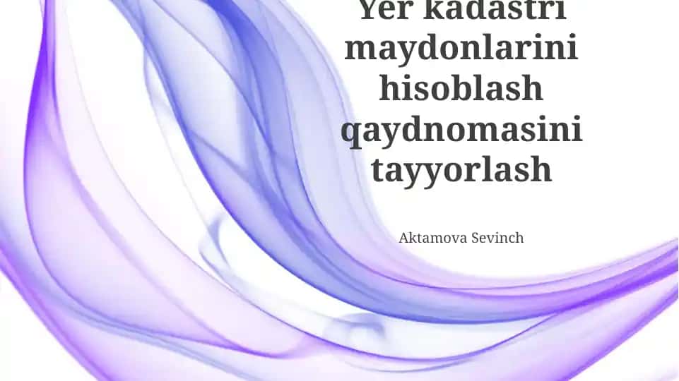 Yer Kadastri Maydonlarini Hisoblash Qaydnomasi