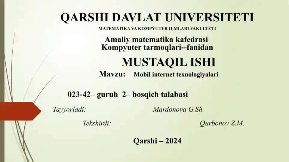 Mobil internet texnologiyalari