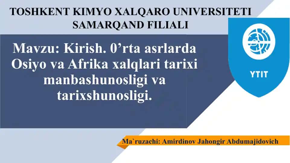 Osiyo va Afrika xalqlari tarixi