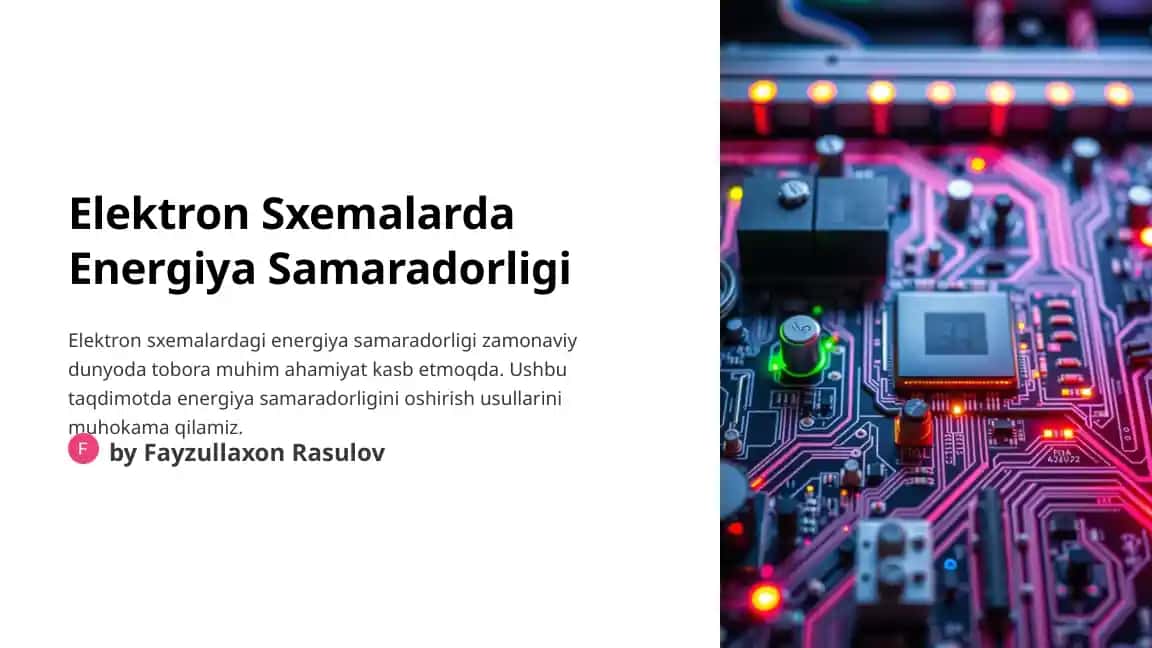 Elektron Sxemalarda Energiya Samaradorligi