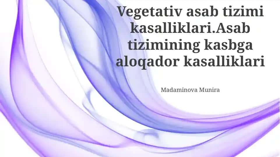 Vegetativ asab tizimi kasalliklari