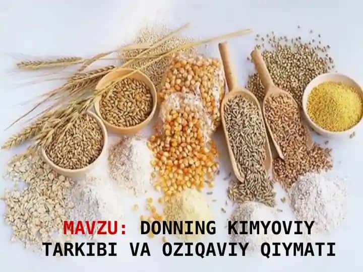 DONNING KIMYOVIY TARKIBI VA OZIQAVIY QIYMATI