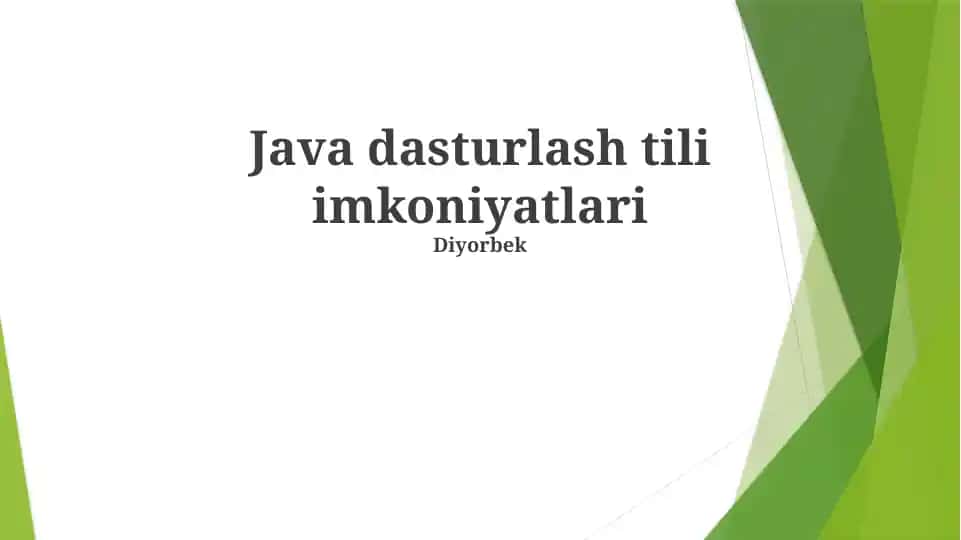 Java dasturlash tili imkoniyatlari