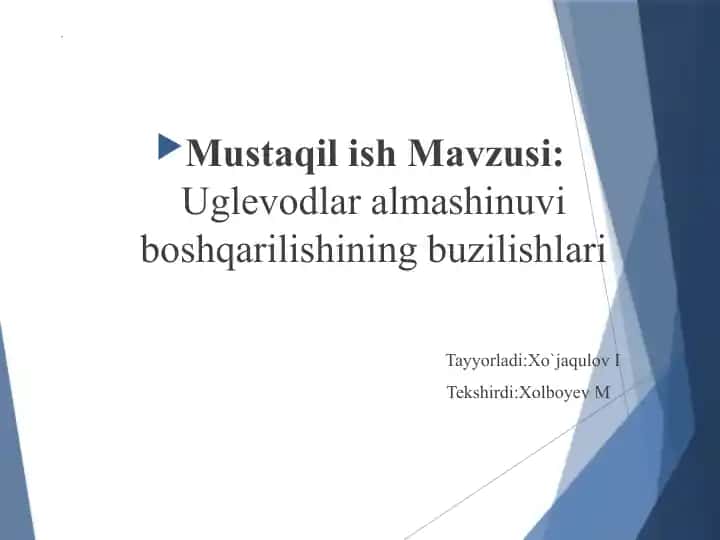 Uglevodlar almashinuvi boshqarilishining buzilishlari