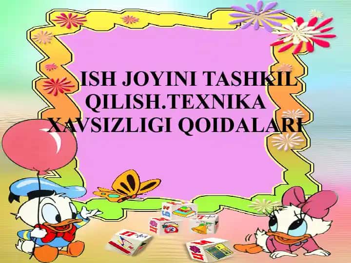 ISH JOYINI TASHKIL QILISH.TEXNIKA XAVSIZLIGI QOIDALARI