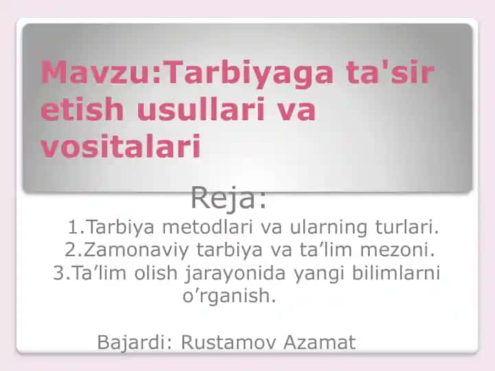 Tarbiya g'oyasi