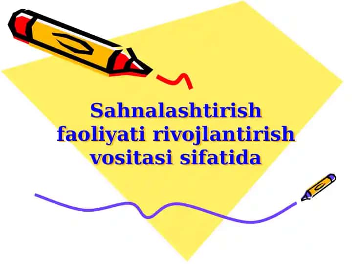 Maktabgacha ta’lim tashkilotida sahnalashtirish faoliyati