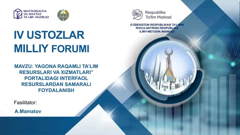 Yagona raqamli ta’lim resurslari va xizmatlari portalidagi interfaol resurslardan samarali foydalanish