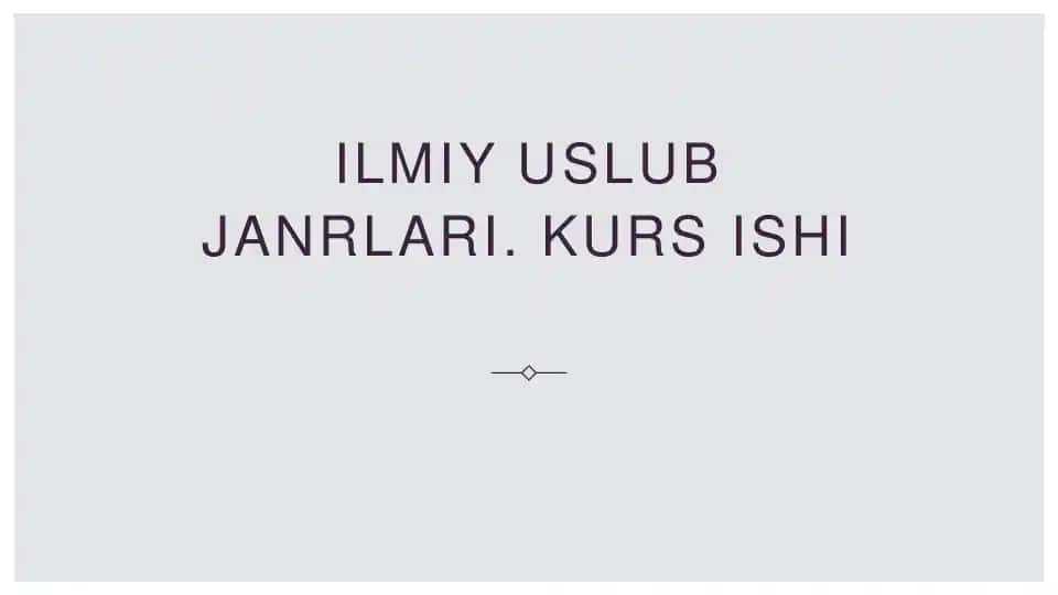 Ilmiy yozish janrlari