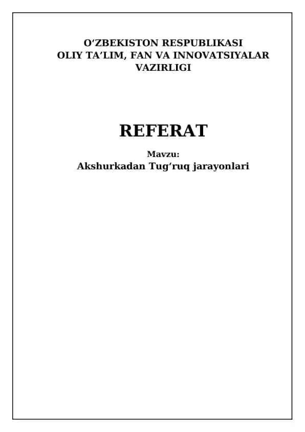 Akusherlik amaliyotlar
