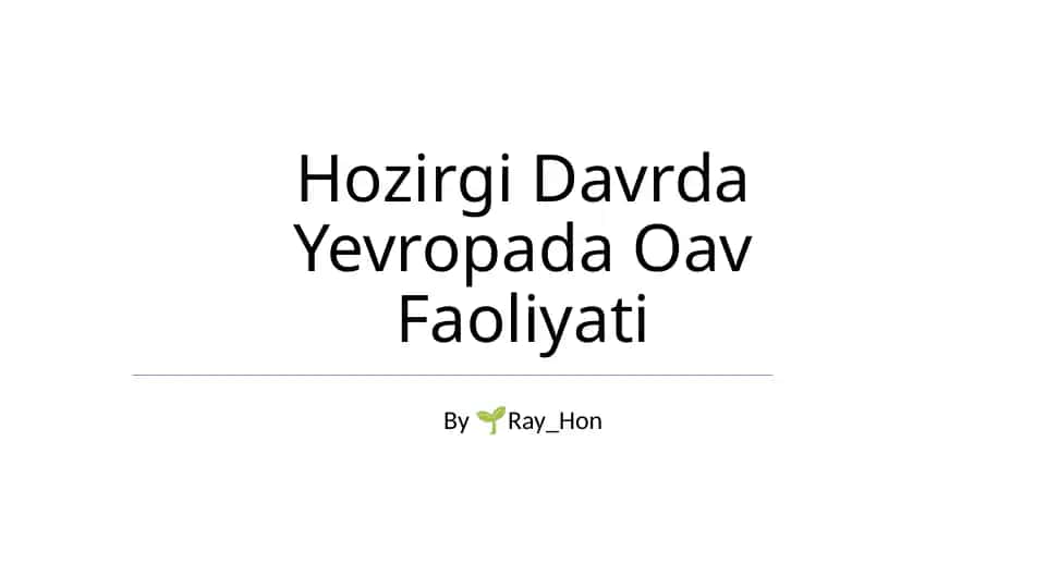 Zamonaviy Evropadagi media landshaft