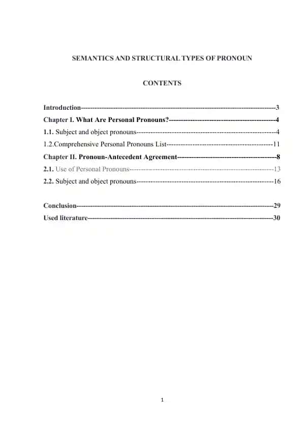 Personal Pronouns