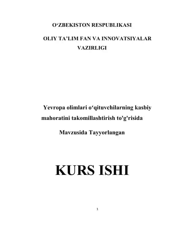 O‘qituvchilarning kasbiy mahoratini takomillashtirish to'g'risida